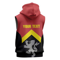 Personalised Anglesey Wales Sleeveless Hoodie Ynys Mon Welsh Lion Flag Design - Wonder Print Shop