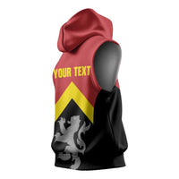 Personalised Anglesey Wales Sleeveless Hoodie Ynys Mon Welsh Lion Flag Design - Wonder Print Shop