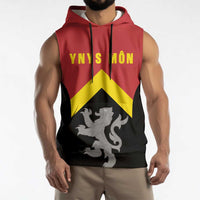 Personalised Anglesey Wales Sleeveless Hoodie Ynys Mon Welsh Lion Flag Design - Wonder Print Shop