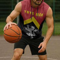 Personalised Anglesey Wales Sleeveless Hoodie Ynys Mon Welsh Lion Flag Design - Wonder Print Shop