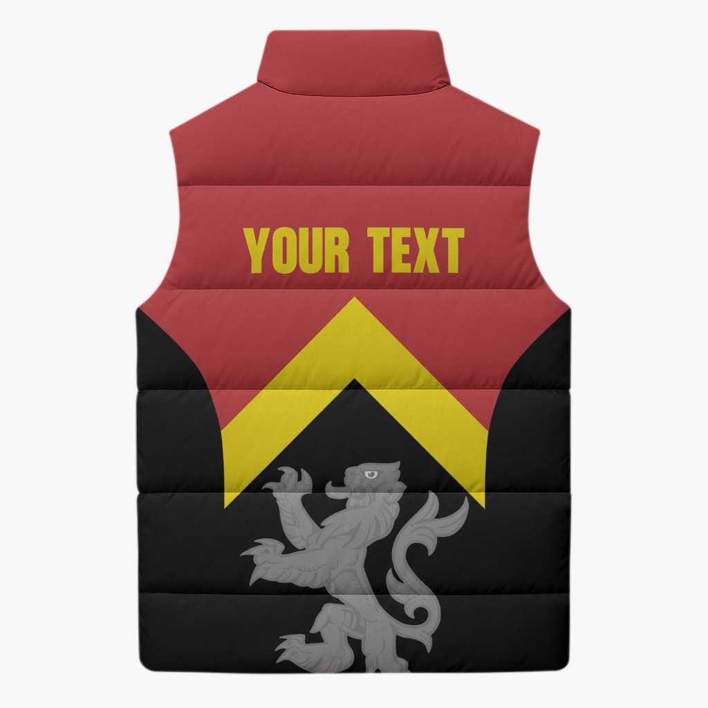 Personalised Anglesey Wales Sleeveless Puffer Jacket Ynys Mon Welsh Lion Flag Design - Wonder Print Shop
