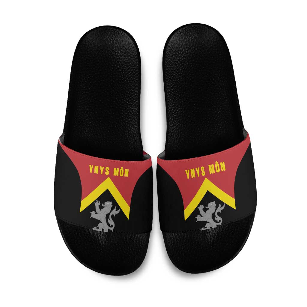 Anglesey Wales Slide Sandals Ynys Mon Welsh Lion Flag Design - Wonder Print Shop