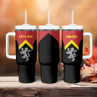 Personalised Anglesey Wales Tumbler With Handle Ynys Mon Welsh Lion Flag Design - Wonder Print Shop