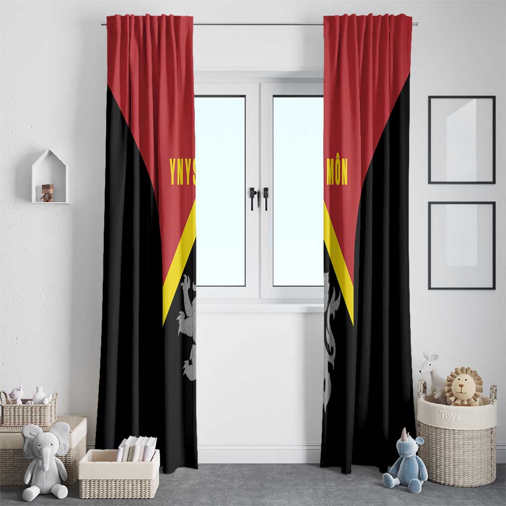 Anglesey Wales Window Curtain Ynys Mon Welsh Lion Flag Design - Wonder Print Shop