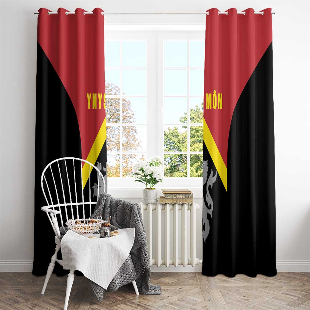 Anglesey Wales Window Curtain Ynys Mon Welsh Lion Flag Design - Wonder Print Shop