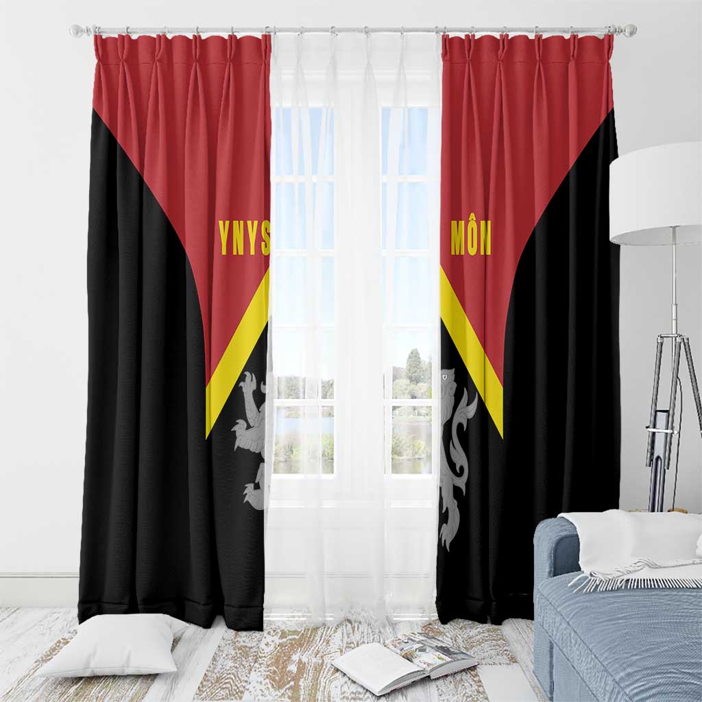Anglesey Wales Window Curtain Ynys Mon Welsh Lion Flag Design - Wonder Print Shop