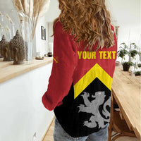 Personalised Anglesey Wales Women Casual Shirt Ynys Mon Welsh Lion Flag Design - Wonder Print Shop