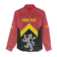Personalised Anglesey Wales Women Casual Shirt Ynys Mon Welsh Lion Flag Design - Wonder Print Shop