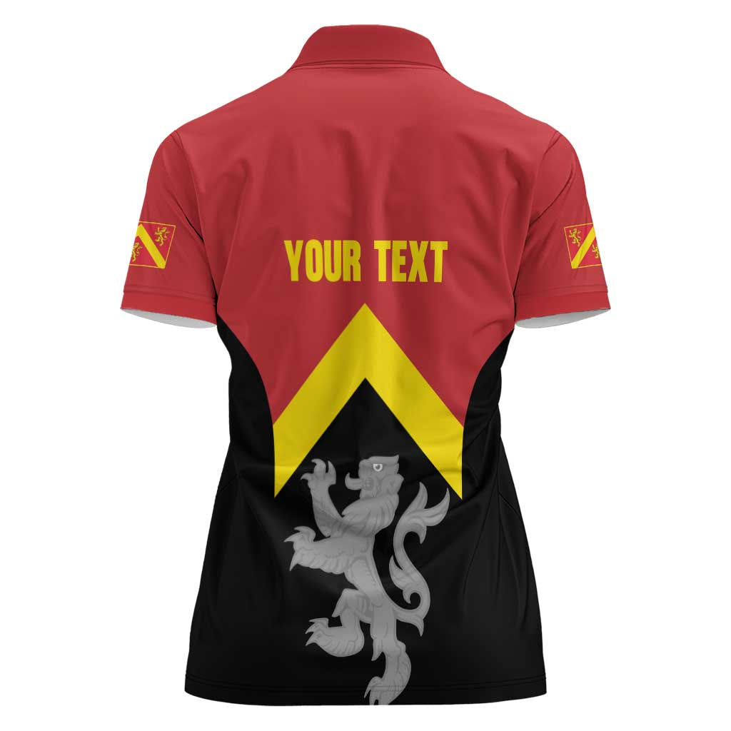 Personalised Anglesey Wales Women Polo Shirt Ynys Mon Welsh Lion Flag Design - Wonder Print Shop