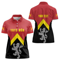 Personalised Anglesey Wales Women Polo Shirt Ynys Mon Welsh Lion Flag Design - Wonder Print Shop
