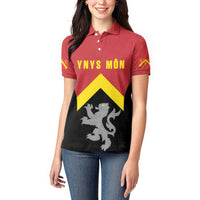 Personalised Anglesey Wales Women Polo Shirt Ynys Mon Welsh Lion Flag Design - Wonder Print Shop