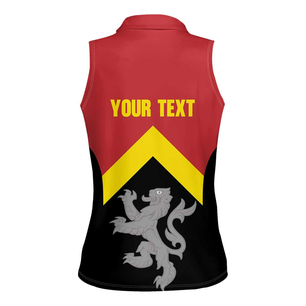 Personalised Anglesey Wales Women Sleeveless Polo Shirt Ynys Mon Welsh Lion Flag Design - Wonder Print Shop