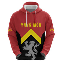 Personalised Anglesey Wales Zip Hoodie Ynys Mon Welsh Lion Flag Design - Wonder Print Shop