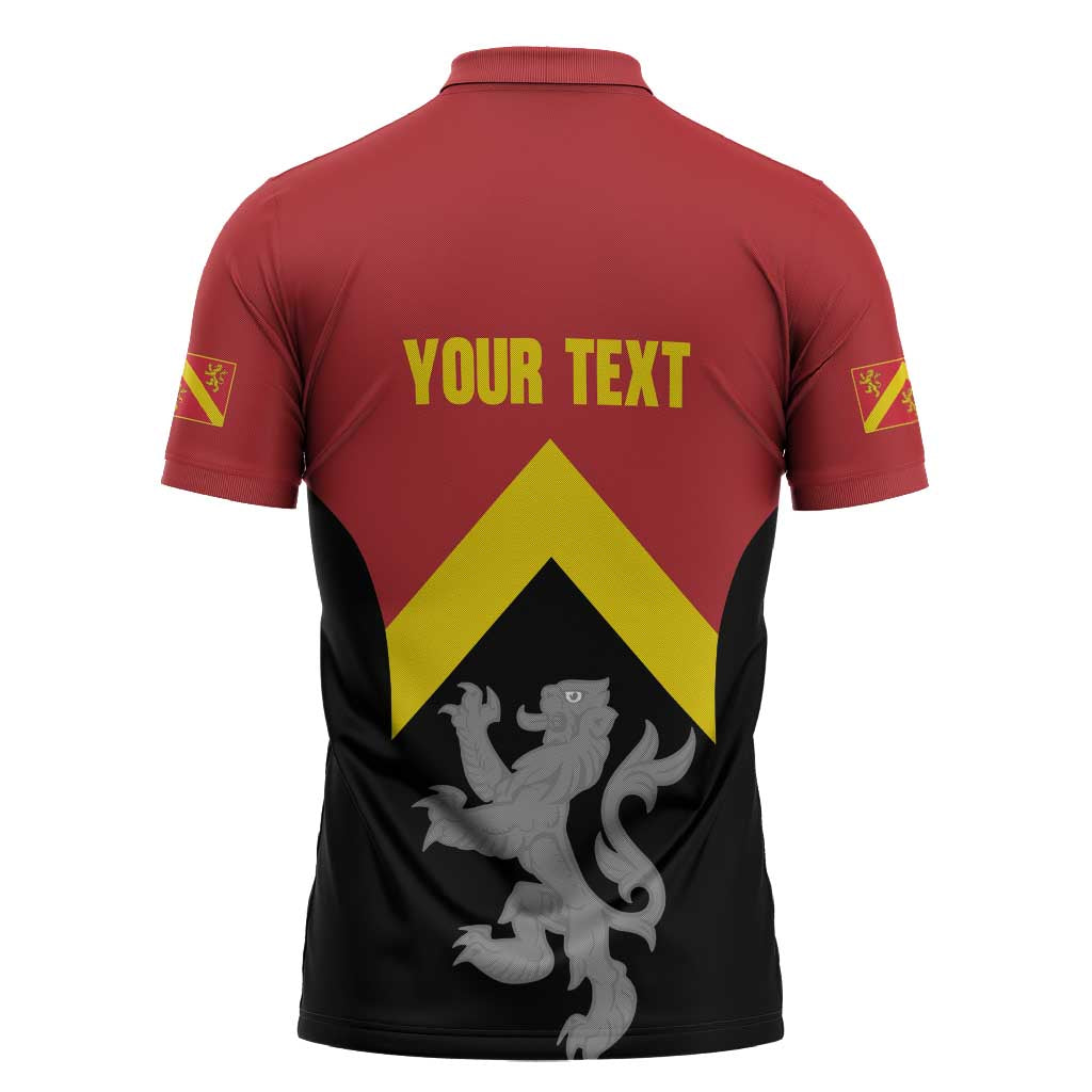 Personalised Anglesey Wales Zipper Polo Shirt Ynys Mon Welsh Lion Flag Design - Wonder Print Shop