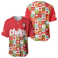Canada Football Baseball Jersey Patchwork Icons and Maple Leaf Pattern - Wonder Print Shop
