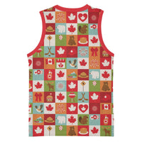 Canada Football Basketball Jersey Patchwork Icons and Maple Leaf Pattern - Wonder Print Shop