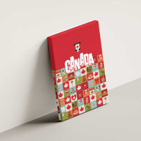 Canada Football Canvas Wall Art Patchwork Icons and Maple Leaf Pattern - Wonder Print Shop