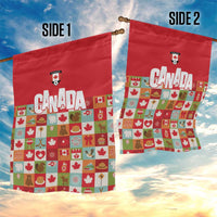 Canada Football Garden Flag Patchwork Icons and Maple Leaf Pattern - Wonder Print Shop