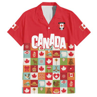 Canada Football Hawaiian Shirt Patchwork Icons and Maple Leaf Pattern - Wonder Print Shop