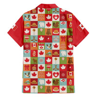 Canada Football Hawaiian Shirt Patchwork Icons and Maple Leaf Pattern - Wonder Print Shop