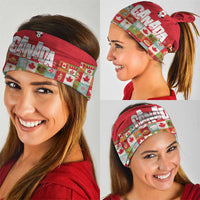 Canada Football Neck Gaiter Patchwork Icons and Maple Leaf Pattern - Wonder Print Shop