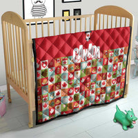 Canada Football Quilt Patchwork Icons and Maple Leaf Pattern - Wonder Print Shop