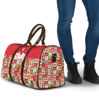 Canada Football Travel Bag Patchwork Icons and Maple Leaf Pattern - Wonder Print Shop