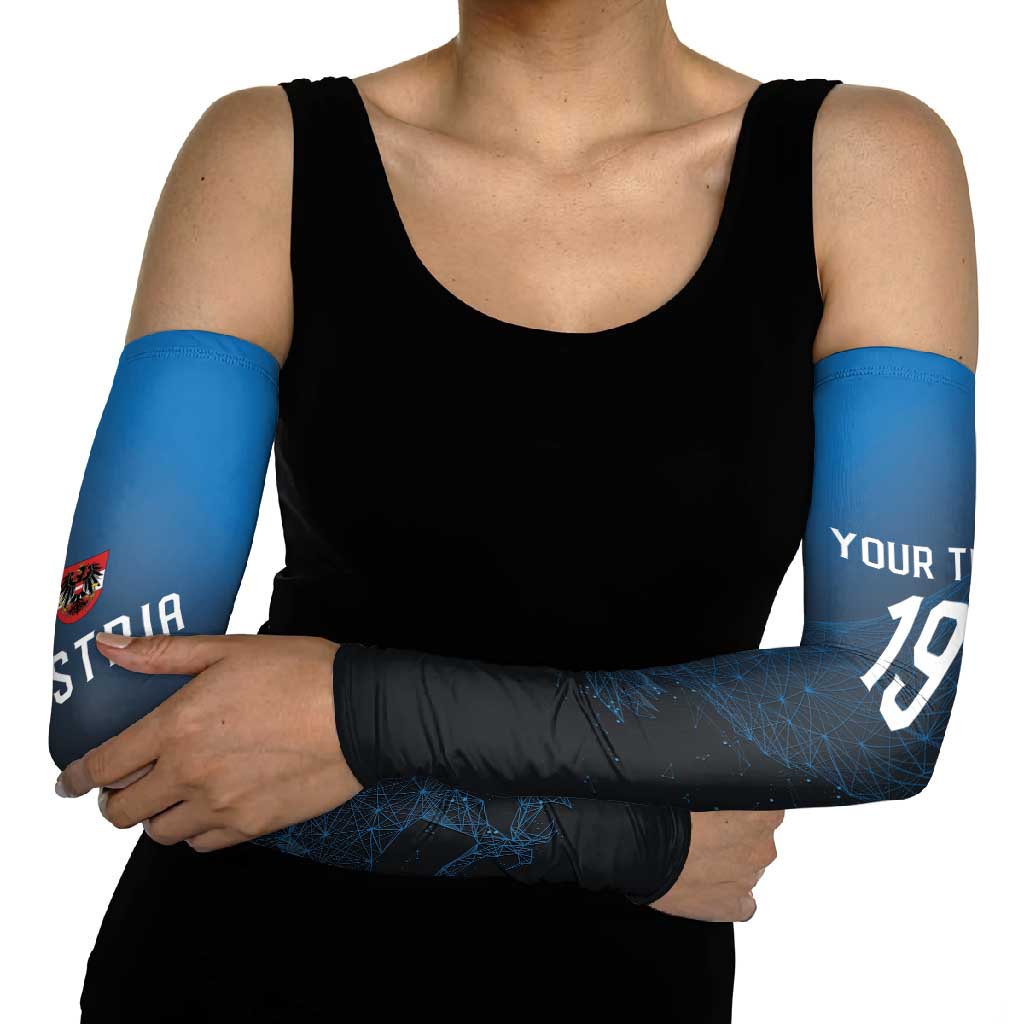 Custom World Football 2026 Austria Arm Sleeves Das Team Go Champions Blue Version