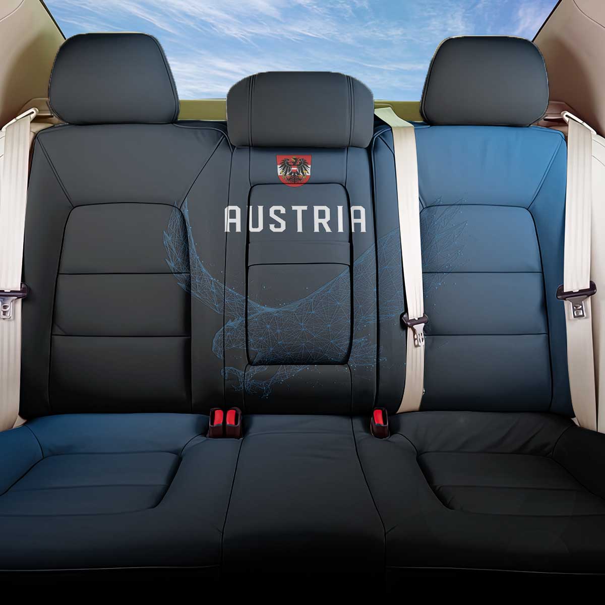 World Football 2026 Austria Back Car Seat Cover Das Team Go Champions Blue Version