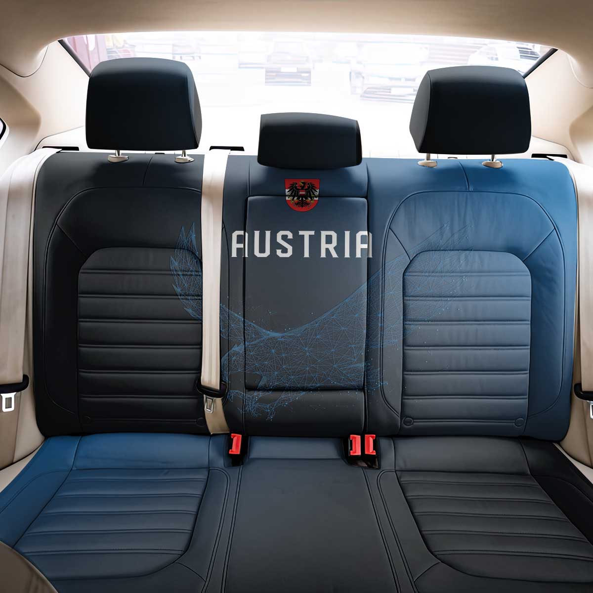 World Football 2026 Austria Back Car Seat Cover Das Team Go Champions Blue Version