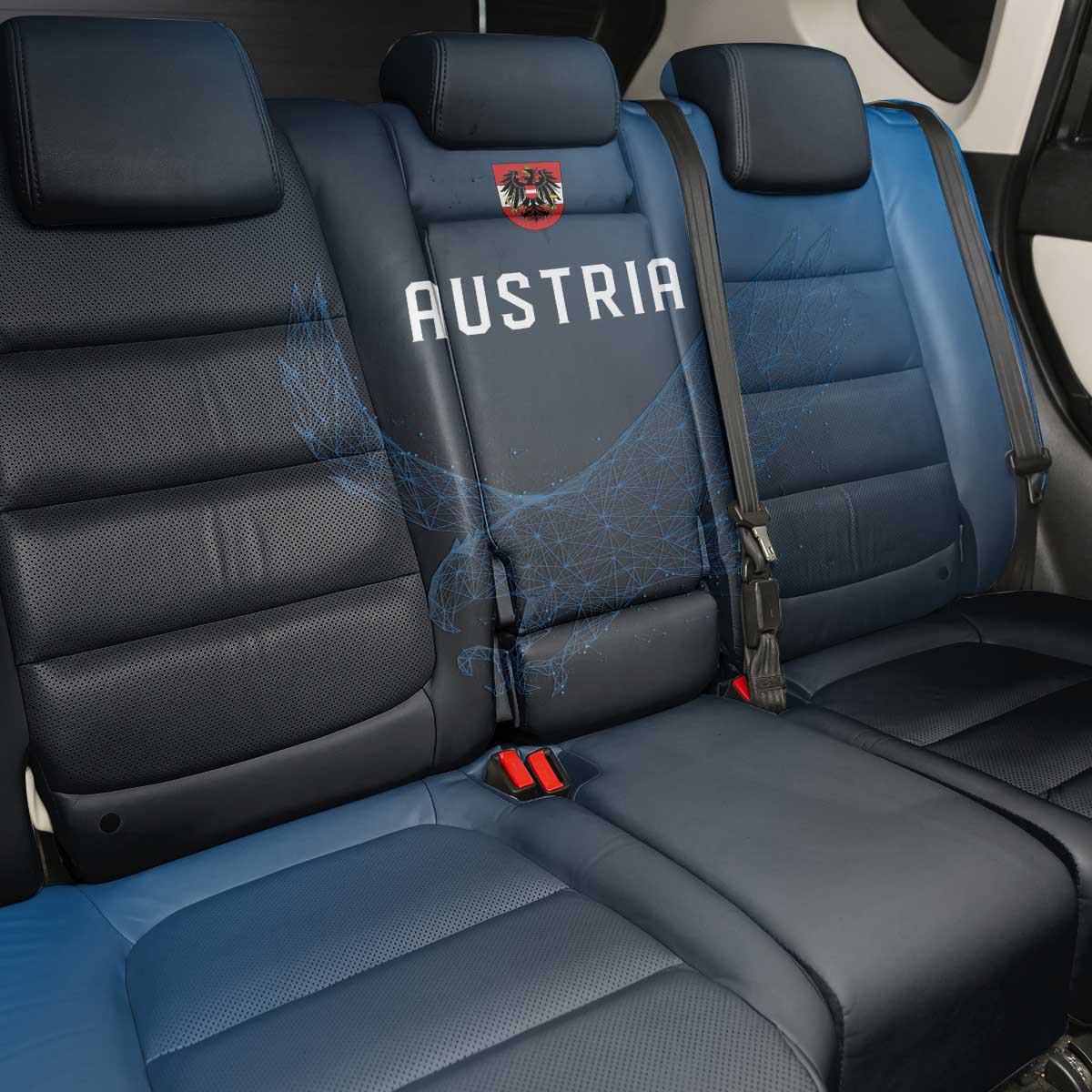 World Football 2026 Austria Back Car Seat Cover Das Team Go Champions Blue Version