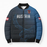 Custom World Football 2026 Austria Bomber Puffer Jacket Das Team Go Champions Blue Version