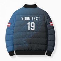 Custom World Football 2026 Austria Bomber Puffer Jacket Das Team Go Champions Blue Version