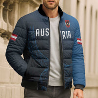 Custom World Football 2026 Austria Bomber Puffer Jacket Das Team Go Champions Blue Version