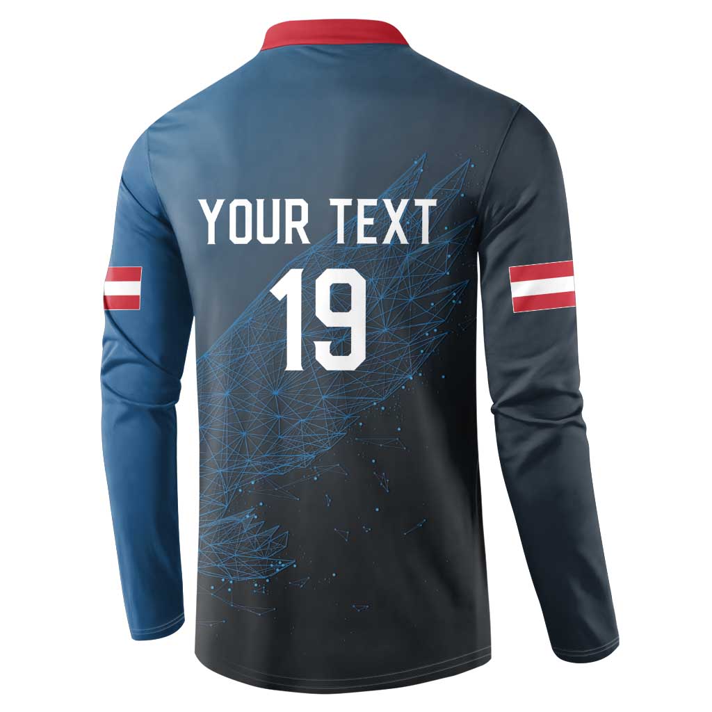 Custom World Football 2026 Austria Button Sweatshirt Das Team Go Champions Blue Version