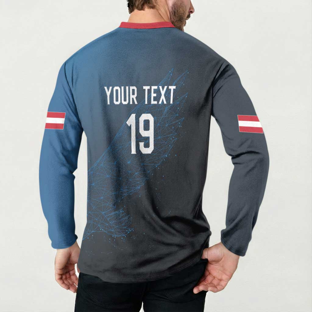 Custom World Football 2026 Austria Button Sweatshirt Das Team Go Champions Blue Version