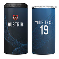Custom World Football 2026 Austria 4 in 1 Can Cooler Tumbler Das Team Go Champions Blue Version