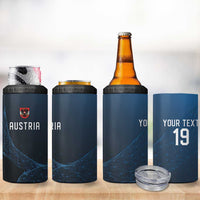 Custom World Football 2026 Austria 4 in 1 Can Cooler Tumbler Das Team Go Champions Blue Version