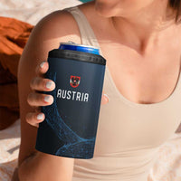 Custom World Football 2026 Austria 4 in 1 Can Cooler Tumbler Das Team Go Champions Blue Version