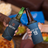 Custom World Football 2026 Austria 4 in 1 Can Cooler Tumbler Das Team Go Champions Blue Version