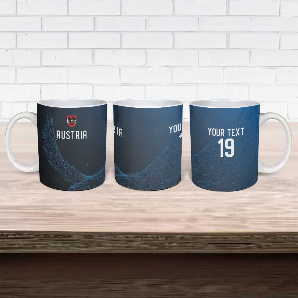 Custom World Football 2026 Austria Ceramic Mug Das Team Go Champions Blue Version