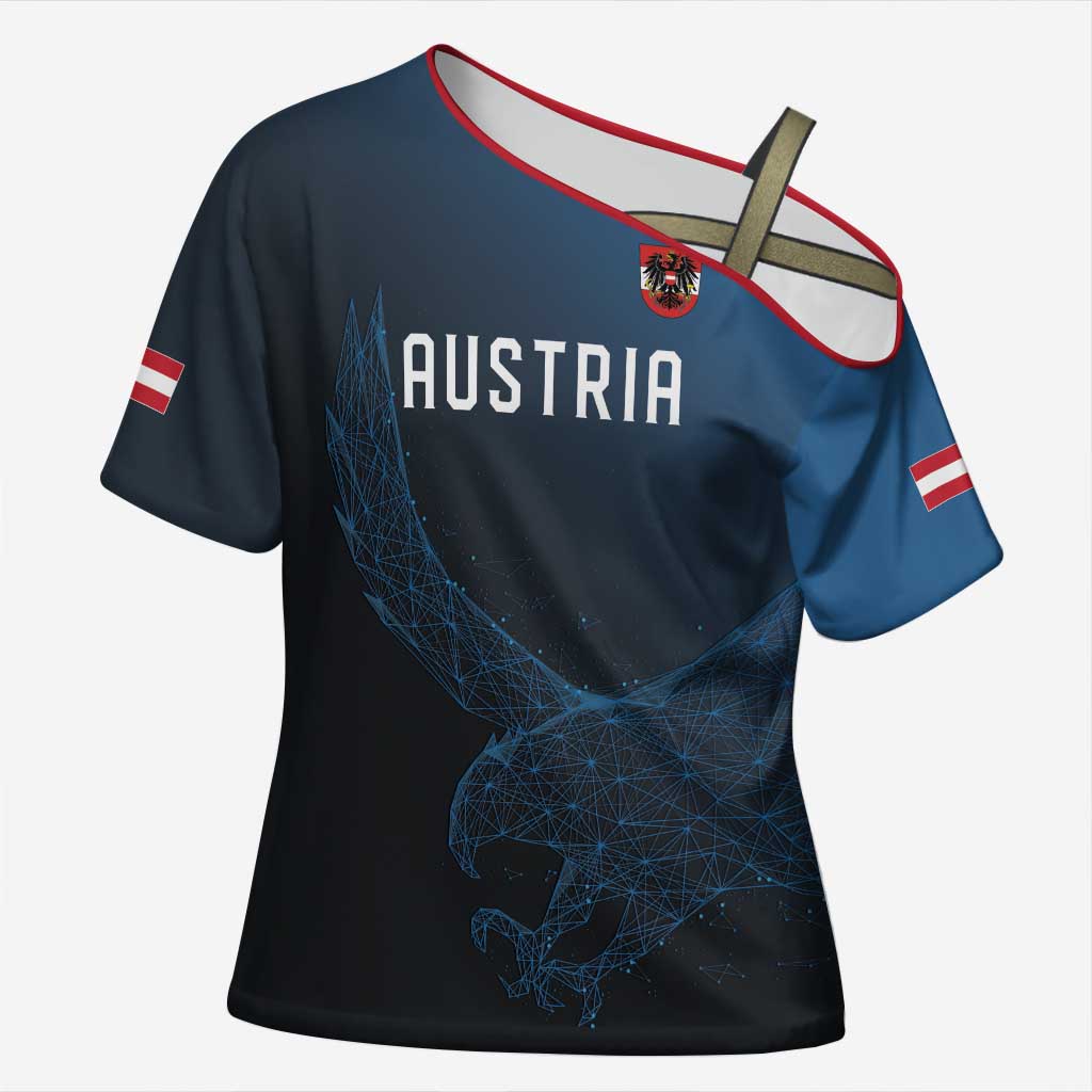 Custom World Football 2026 Austria Cross Shoulder Shirt Das Team Go Champions Blue Version