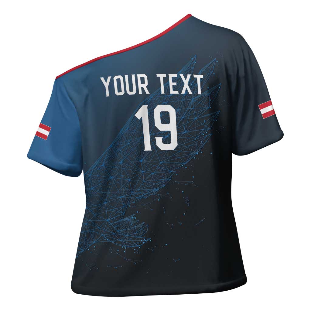 Custom World Football 2026 Austria Cross Shoulder Shirt Das Team Go Champions Blue Version
