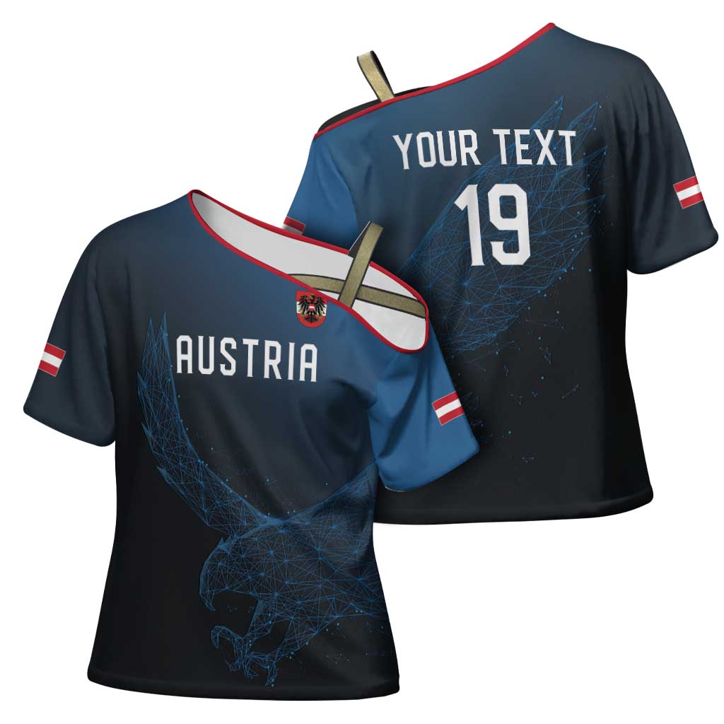Custom World Football 2026 Austria Cross Shoulder Shirt Das Team Go Champions Blue Version