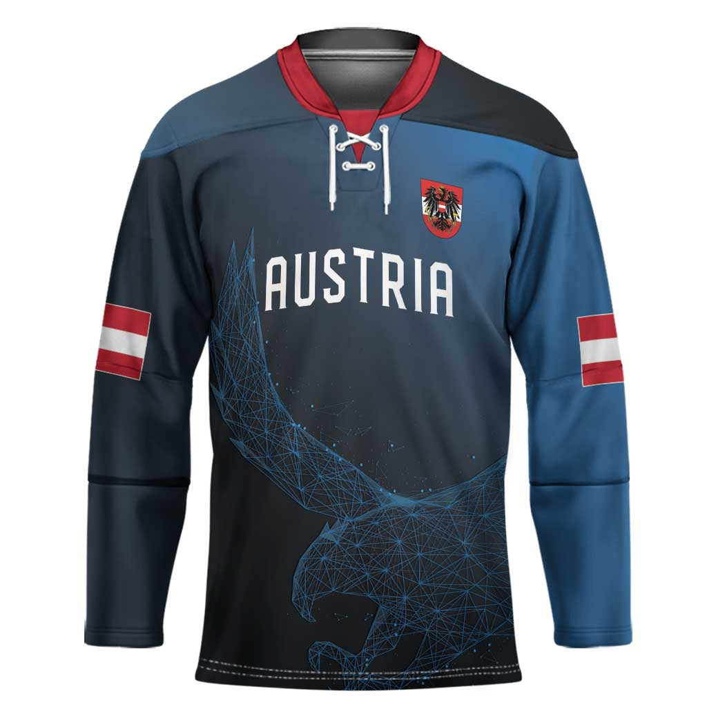 Custom World Football 2026 Austria Hockey Jersey Das Team Go Champions Blue Version