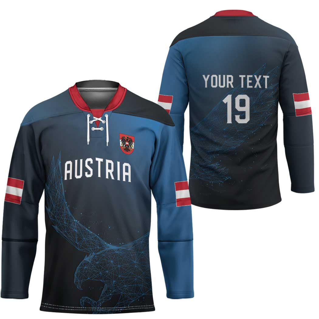 Custom World Football 2026 Austria Hockey Jersey Das Team Go Champions Blue Version