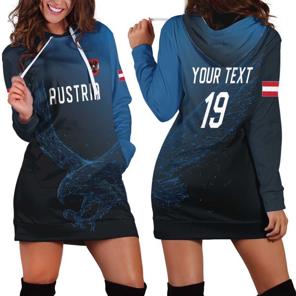 Custom World Football 2026 Austria Hoodie Dress Das Team Go Champions Blue Version