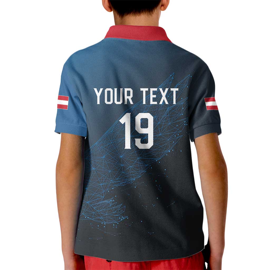 Custom World Football 2026 Austria Kid Polo Shirt Das Team Go Champions Blue Version