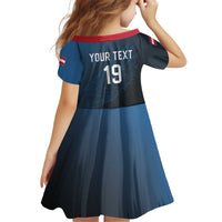 Custom World Football 2026 Austria Kid Short Sleeve Dress Das Team Go Champions Blue Version