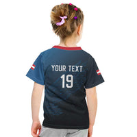 Custom World Football 2026 Austria Kid T Shirt Das Team Go Champions Blue Version
